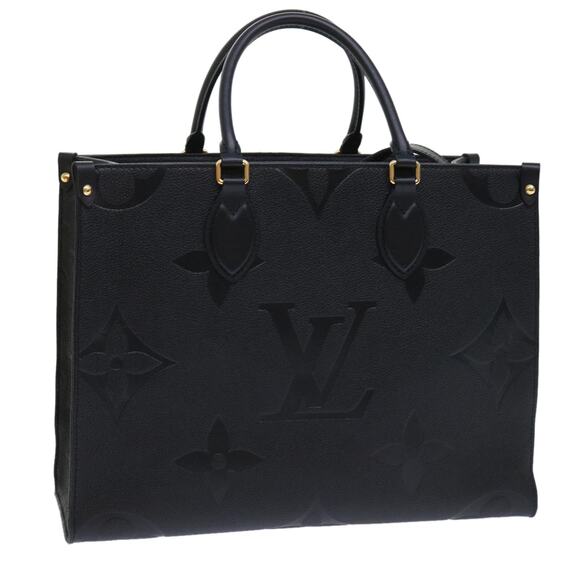 LOUIS VUITTON Monogram Empreinte On The Go MM Bag Black M45595 - Picture 1 of 16